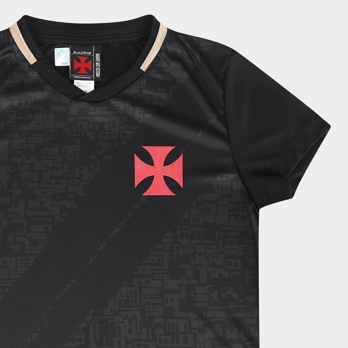 Miniatura Camisa Vasco Braziline Valor Feminina Preto - P