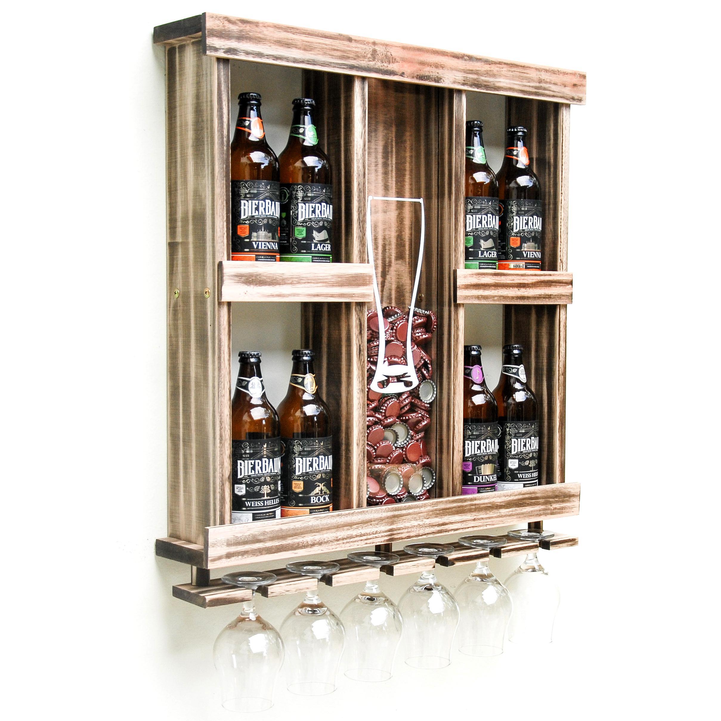 Miniatura Adega Delenha Madeira Para Cerveja 8 Garrafas Rústica Relic