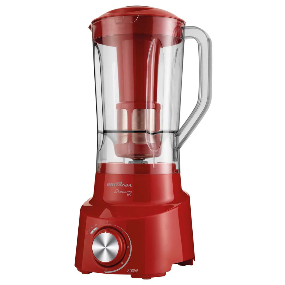 Miniatura Liquidificador Britania Diamante 800 4V 900W Vermelho - 220V