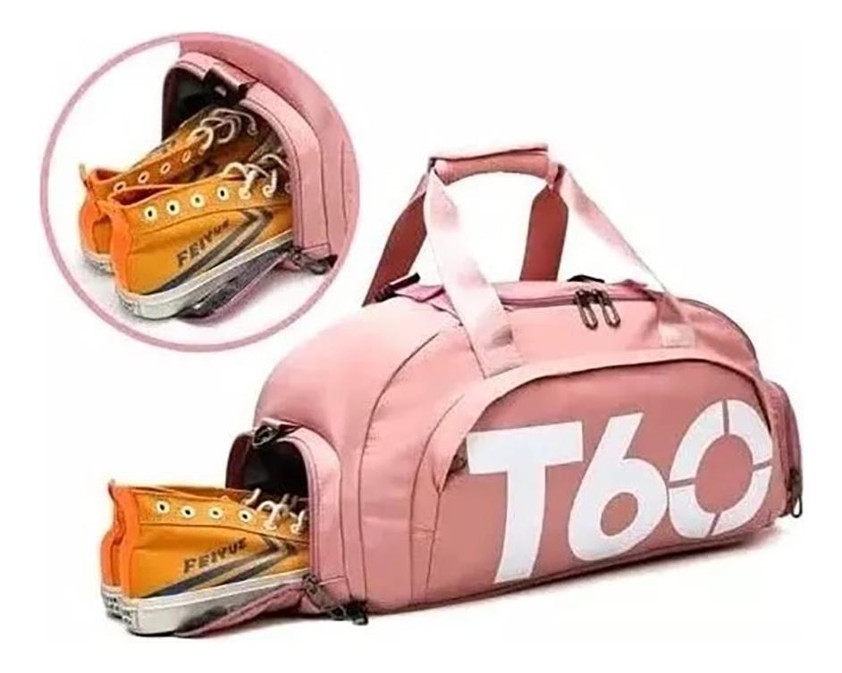 Miniatura Bolsa Mala Mochila T60 Academia Bagagem Viagem Cor Rosa Clar
