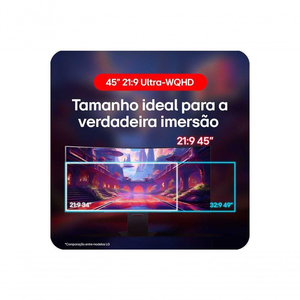 Monitor Gamer LG UltraGear OLED Curvo – Tela OLED 45” QHD HDR400 Trueblack 240Hz 0,03ms (GtG) NVIDIA G-SYNC