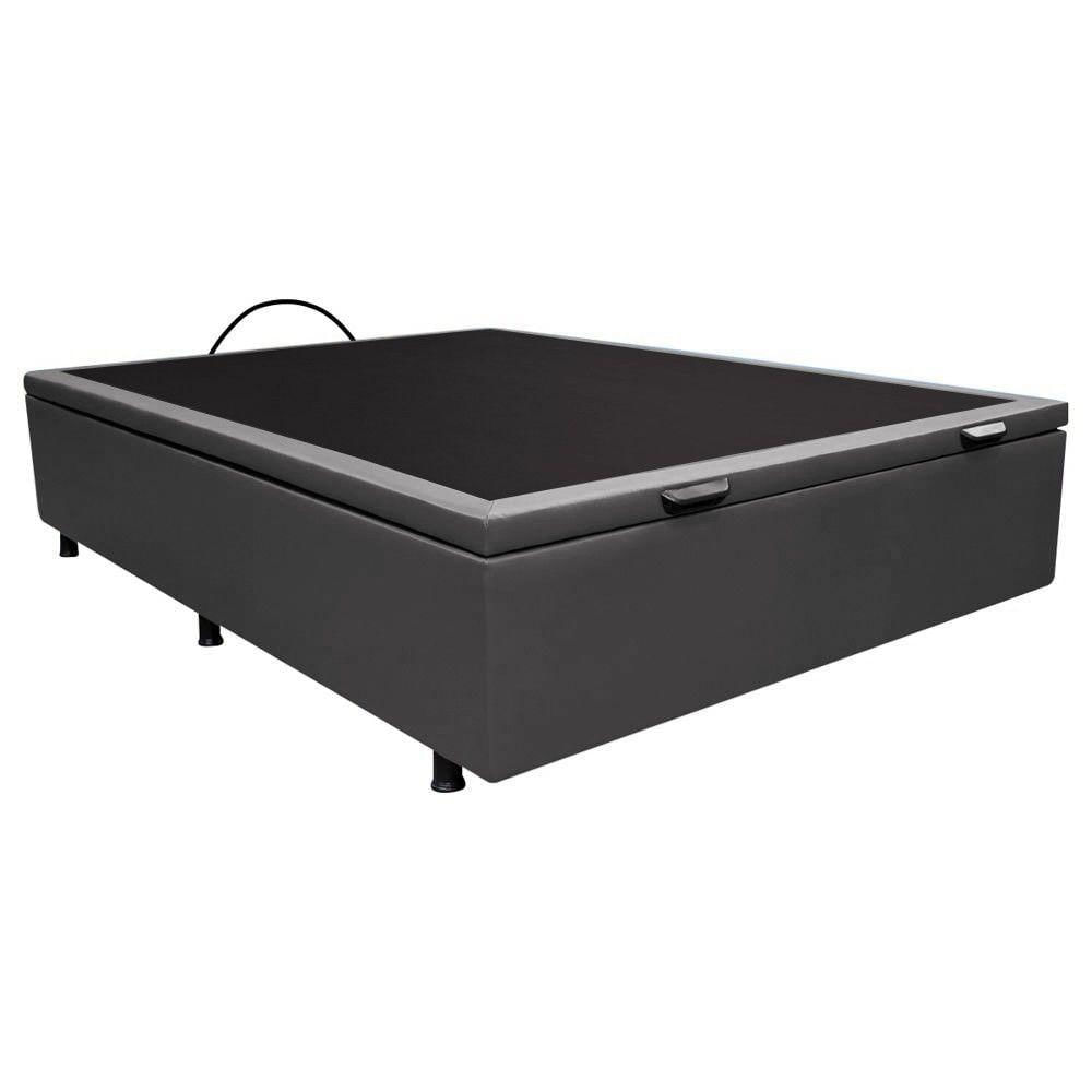 Miniatura Base Box Baú Para Cama Viúva 128x188cm Liz S05 Sintético Cinza - Mpozenato