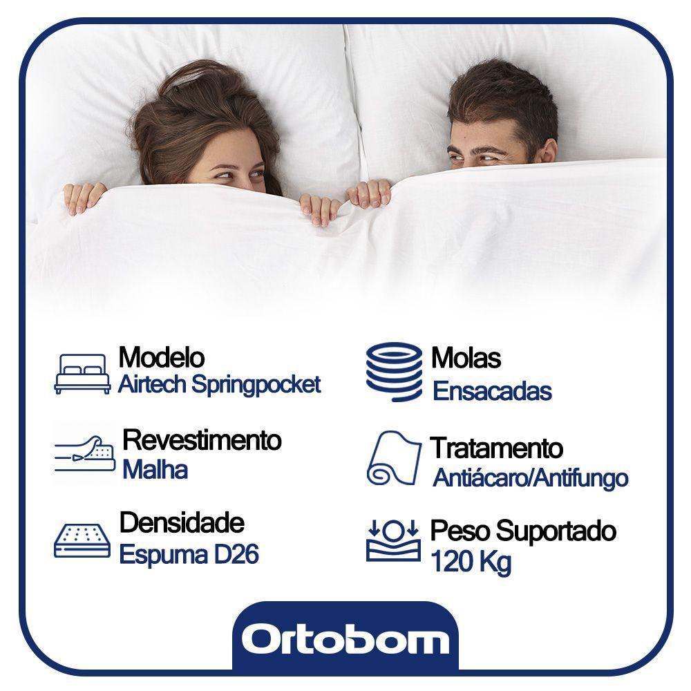 Miniatura Colchão Queen Molas Ensacadas Superpocket Airtech Spring Ortopillow (158x198x25) - Ortobom