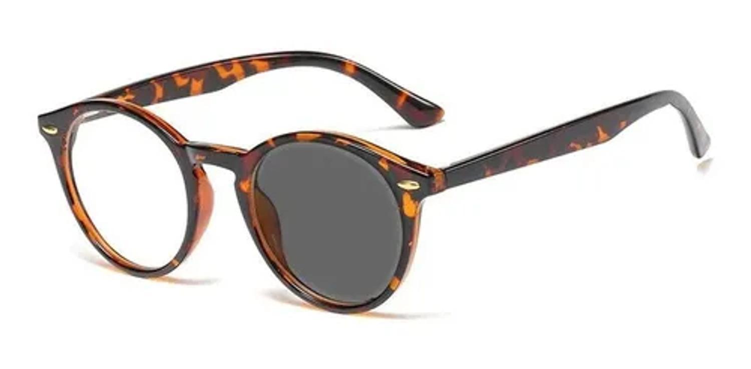 Miniatura Óculos Transitions Feminino Marrom Tartaruga Redondo Acetato