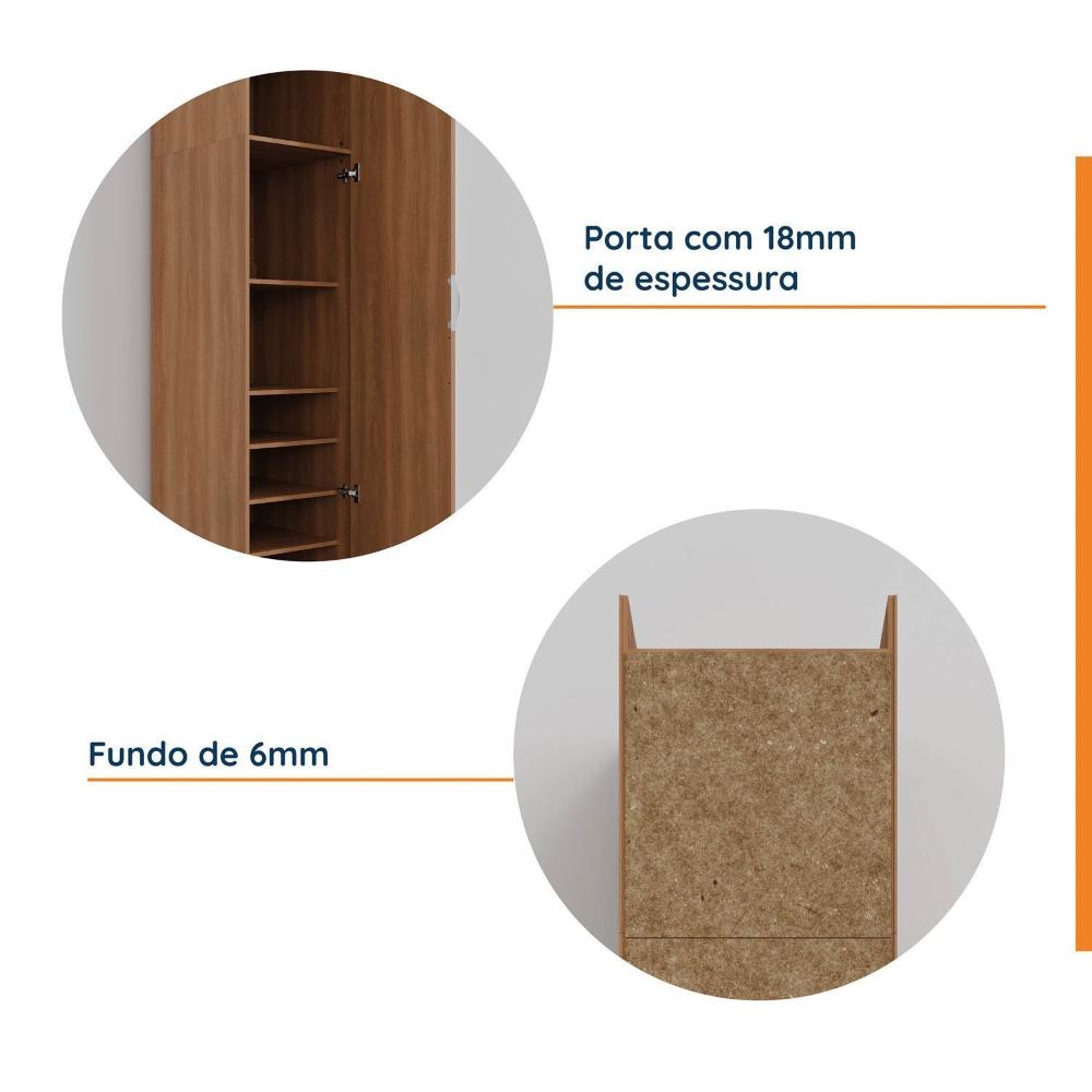 Guarda Roupa Modulado Canto 5 Portas 3 Peças Hera CabeCasa MadeiraMadeira Louro