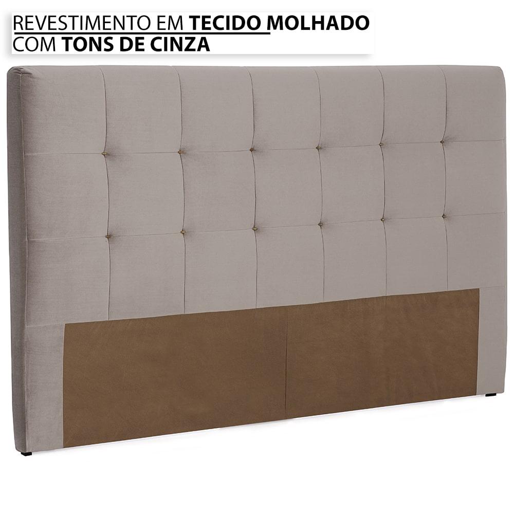 Miniatura Cama Box com Cabeceira Queen Herval Pallace Bambu em Molas Ensacadas, 71x158x198 cm