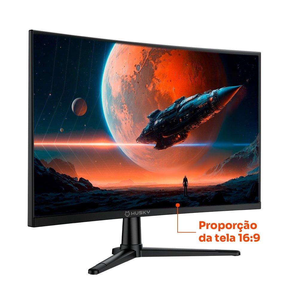 Miniatura Monitor Gamer Curvo Husky Boreal 27", FHD, 180Hz, 1ms, Adaptive Sync, VA, DisplayPort e HDMI, HDR - HMG00527PT