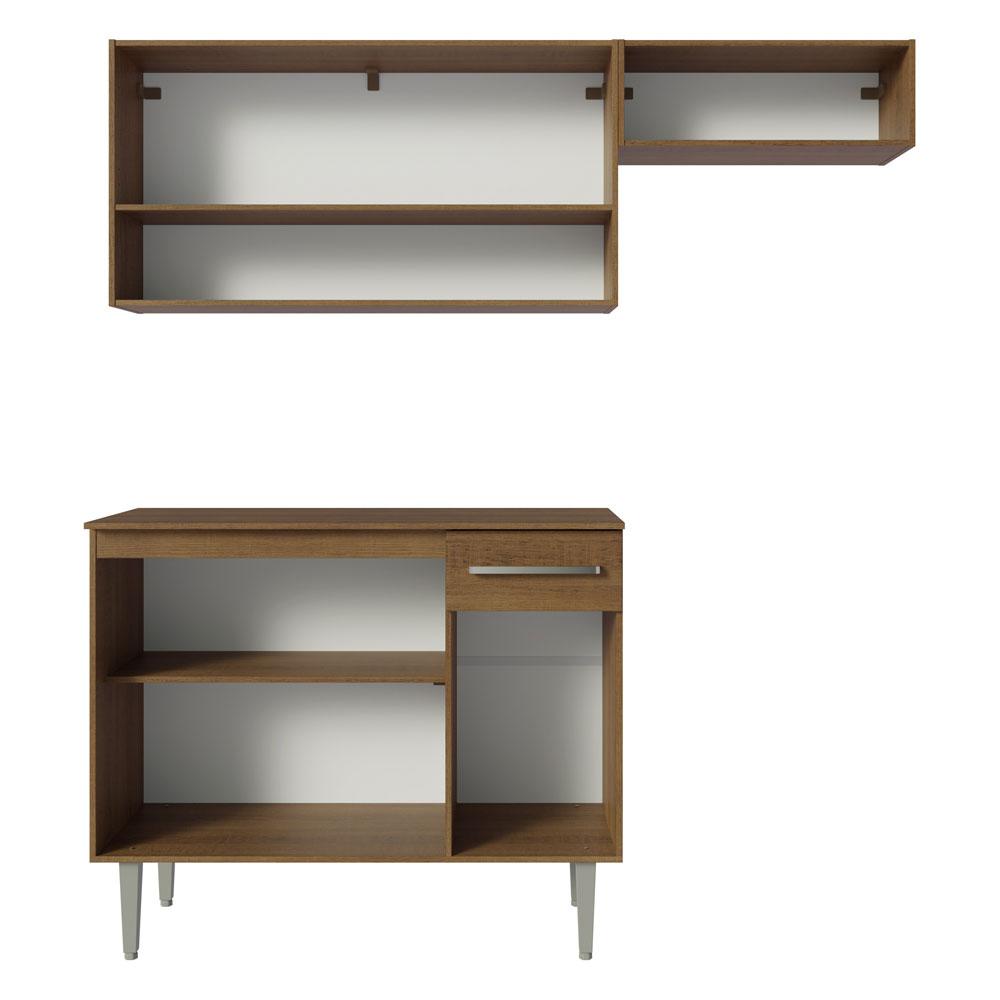 Armário de Cozinha Compacta 165cm Emilly Madesa 08 Rustic