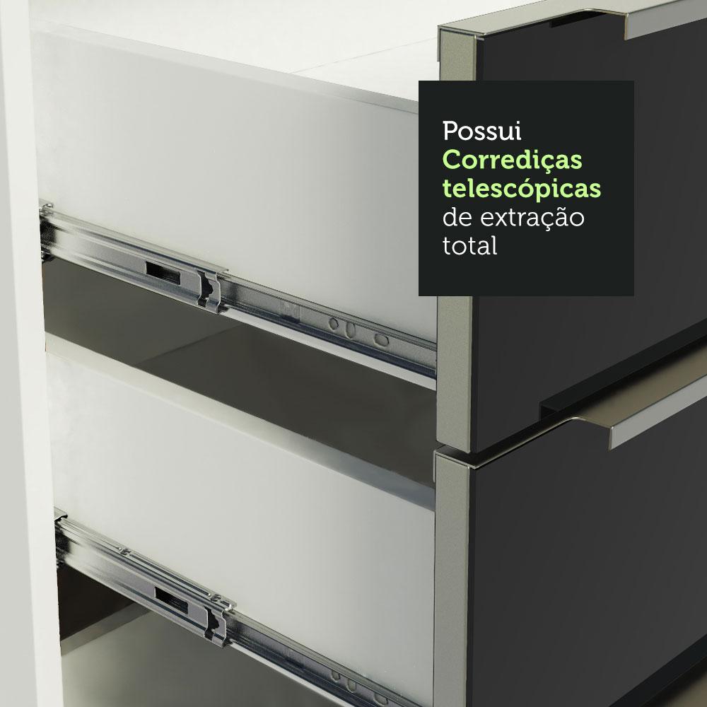 Miniatura Armário de Cozinha Completa 240cm Branco/Preto Lux Madesa 05 Branco/Preto