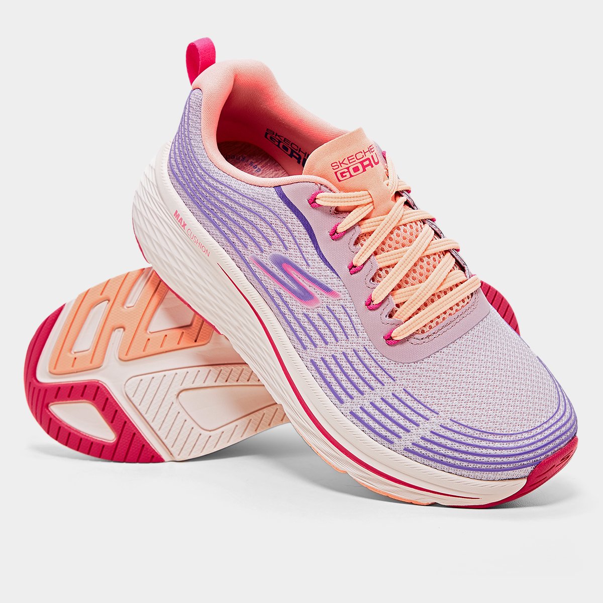 Miniatura Tênis Skechers Max Cushioning ELITE 2.0 - AL Feminino Lilás+Rosa - 34