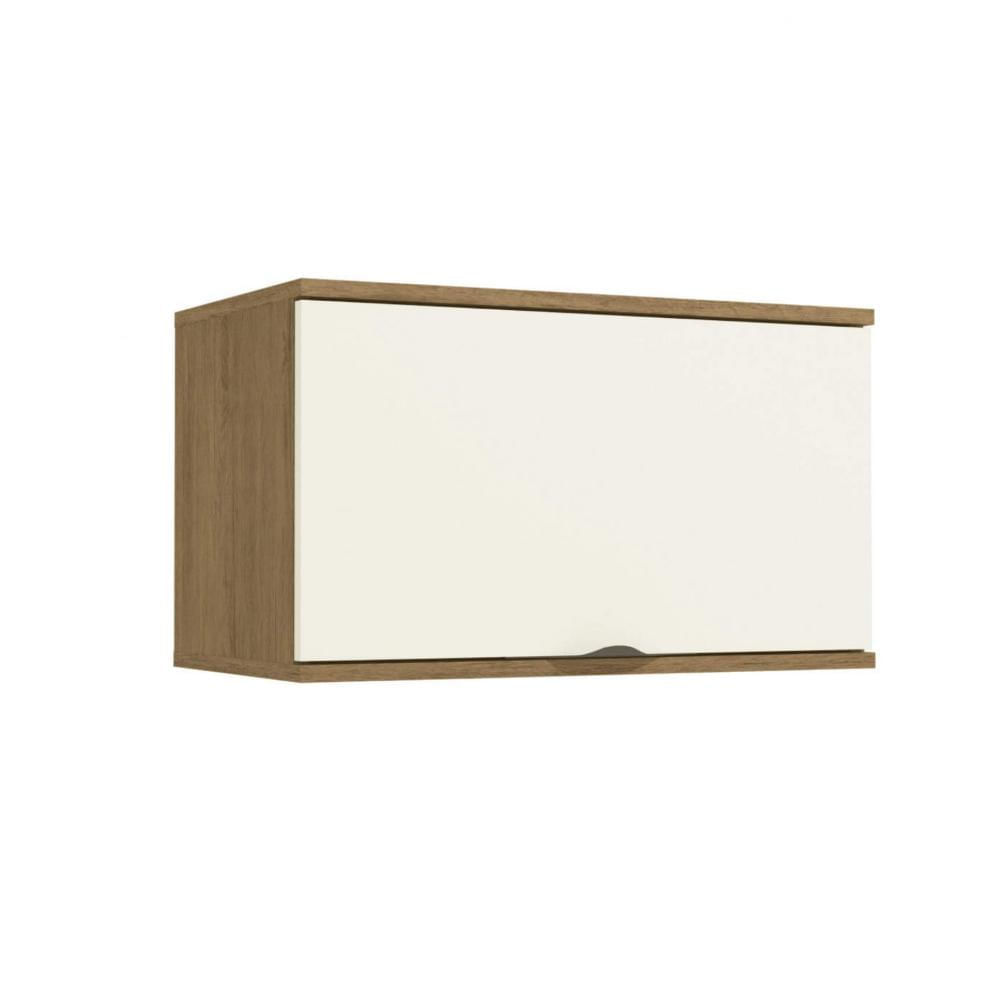 Miniatura Armário Aéreo de Geladeira 1 Porta Basculante 60cm Kappesberg Freijó/Off White