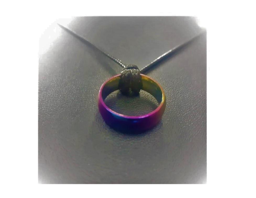 Colar Orgulho Lgbt Aço Inox Aliança Arco Íris Furtacor