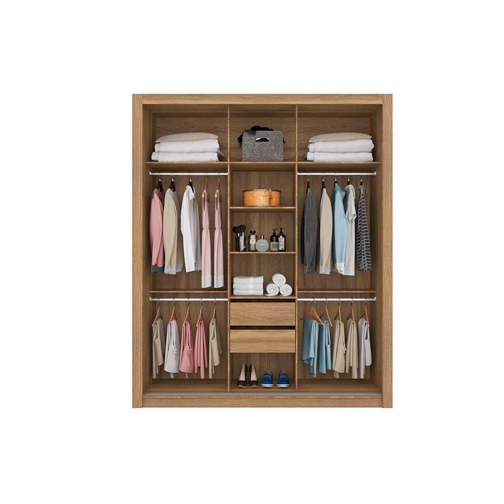 Miniatura Guarda Roupa Casal 3 Portas De Correr E 2 Gavetas C/ Espelho Vero Branco - Demóbile