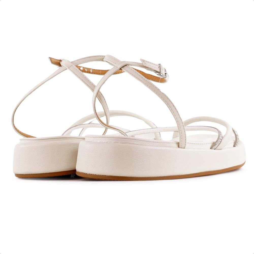 Miniatura Sandália Vizzano Papete Plataforma Flats Feminina Off White / Bege - 34
