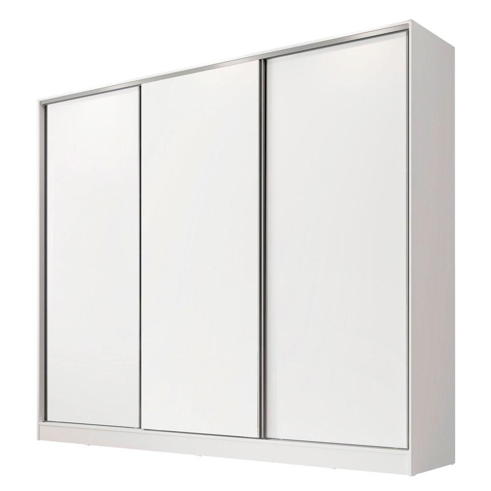 Miniatura Guarda-Roupa Casal 100% MDF Madesa Nantes 3 Portas de Correr Branco Branco