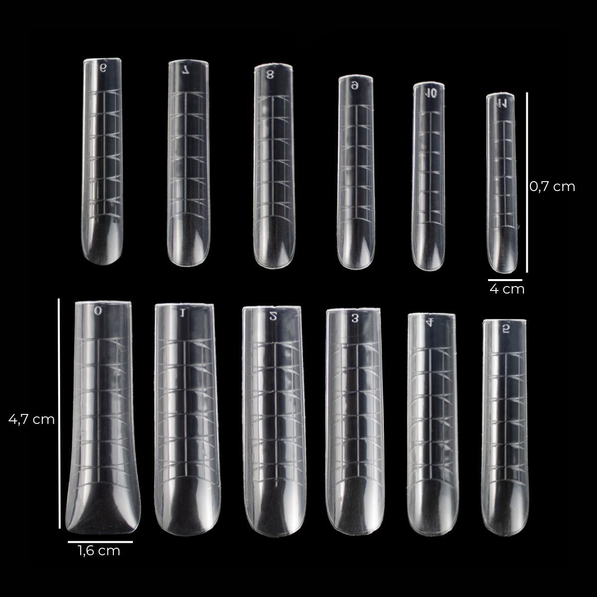 Miniatura Kit 144 Molde F1 Bailarina Quadrada Stiletto Unhas Polygel
