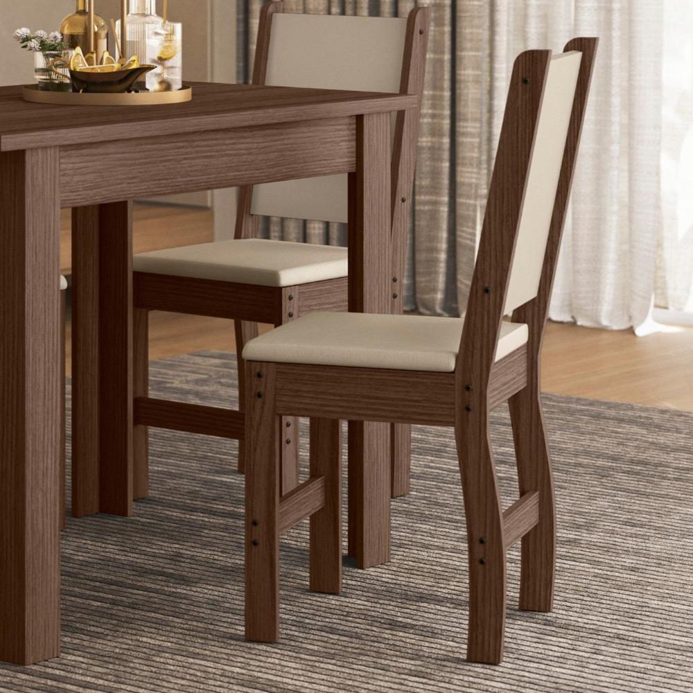 Conjunto 6 Cadeiras para Cozinha Clara Amêndoa/Savana