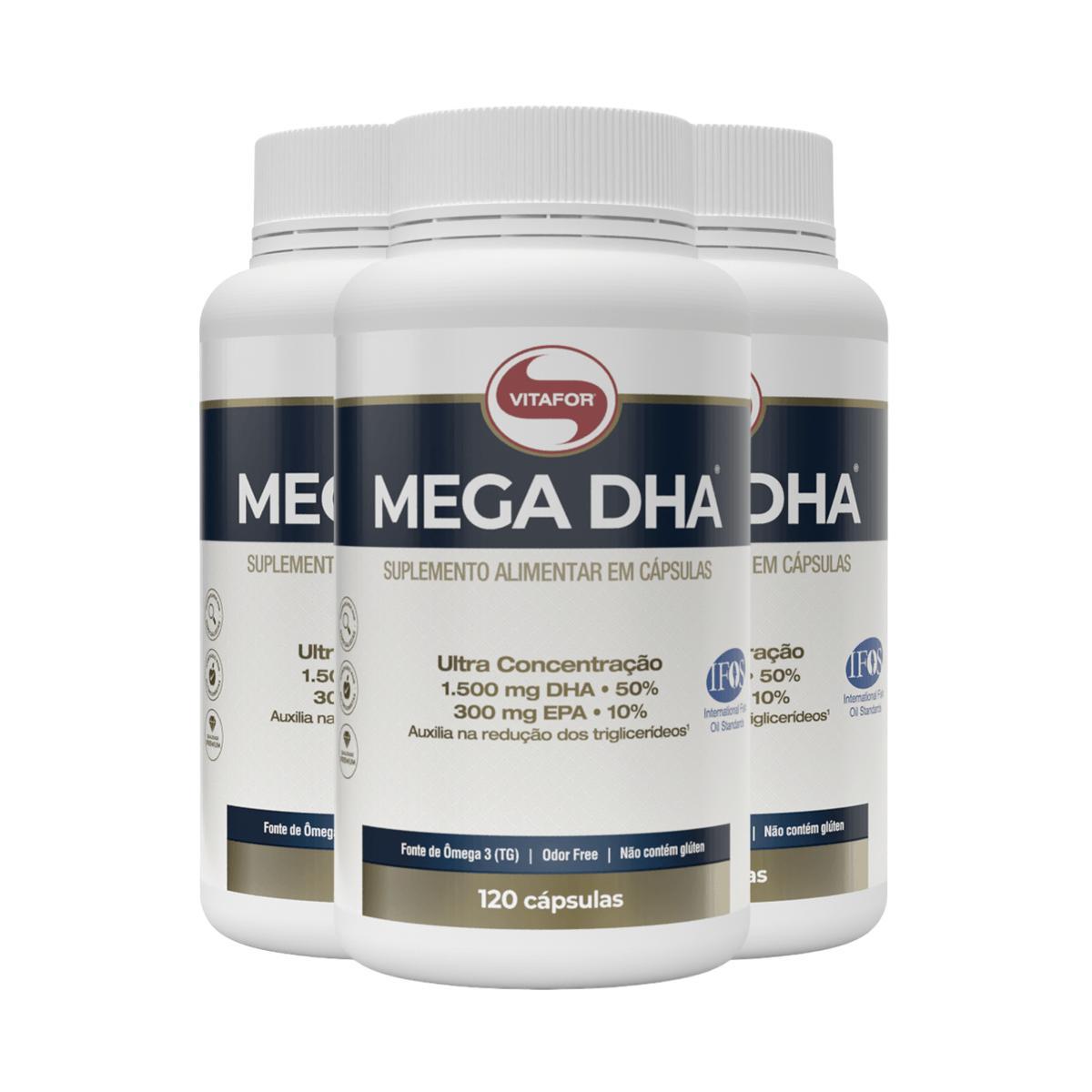 Miniatura Kit 3 Mega Dha 1500Mg Vitafor 120 Cápsulas