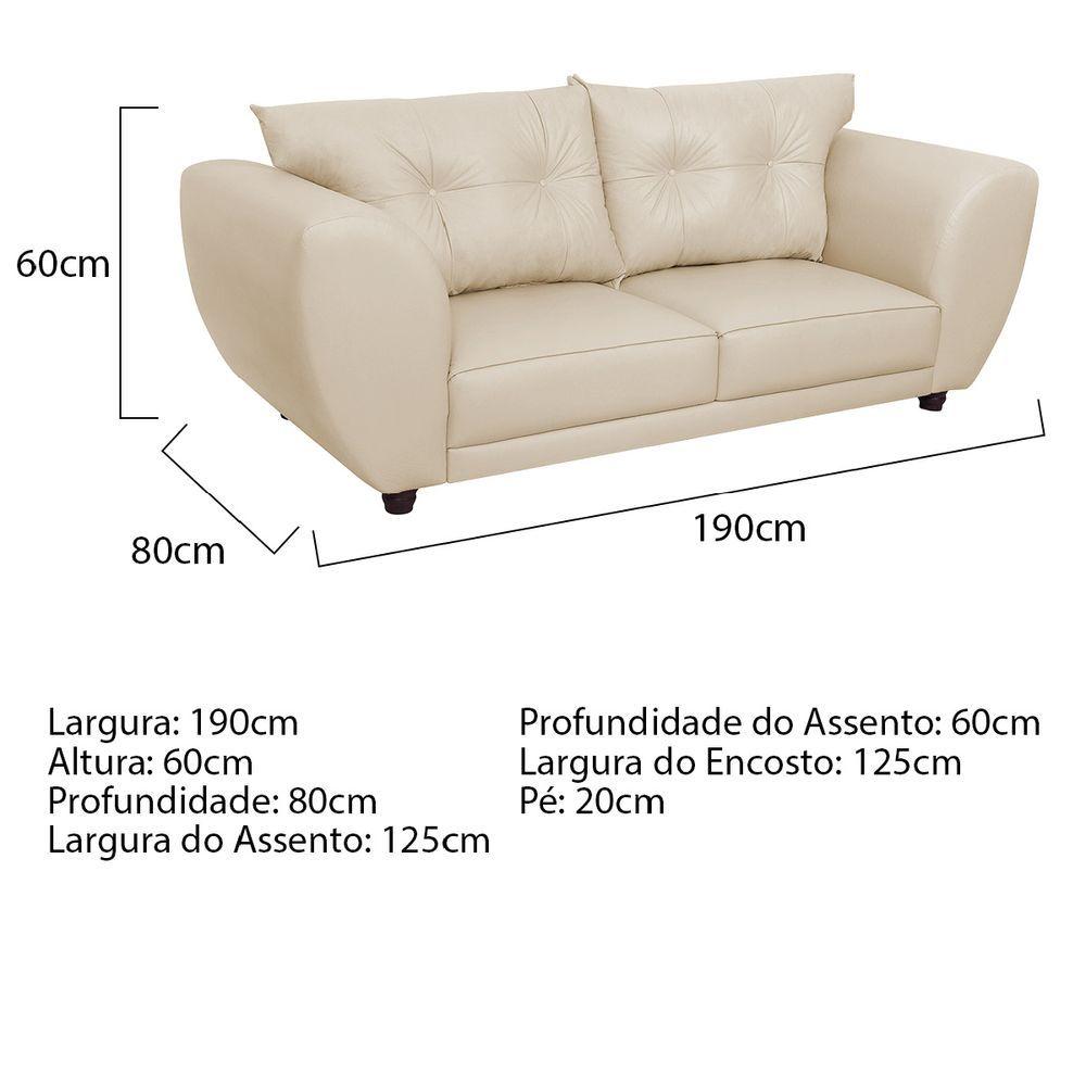 Sofá 2 Lugares Tulipa Suede - Doce Sonho Móveis Bege