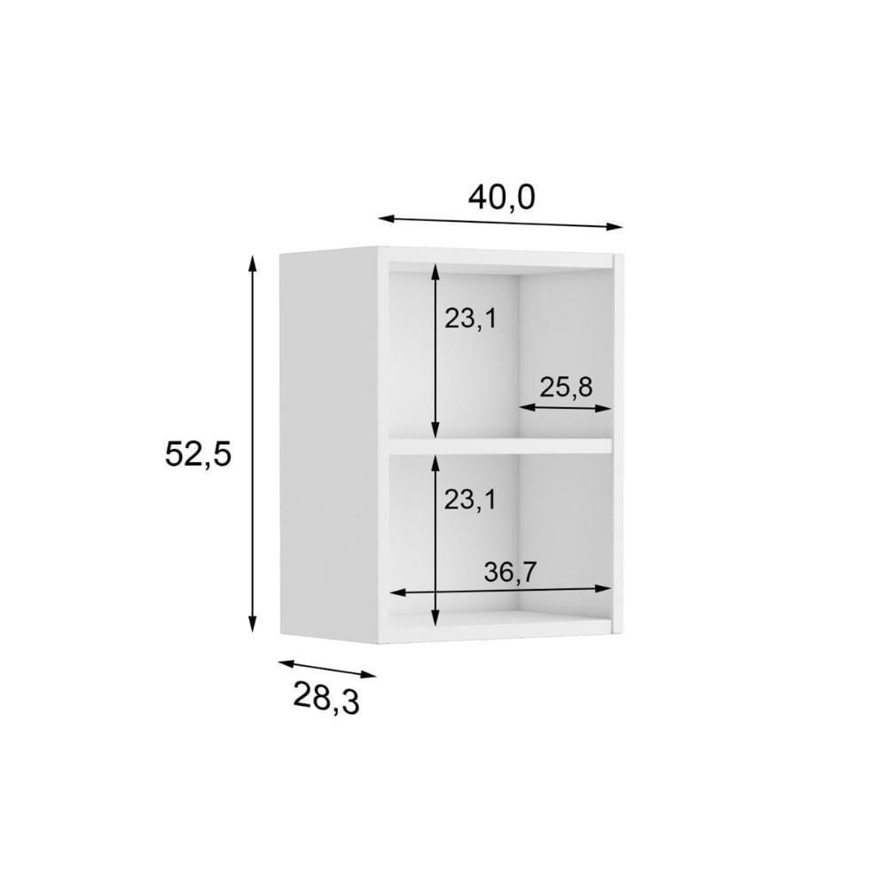 Miniatura Armário Aéreo P/ Cozinha Evidence 7000 C/ 1 Porta 40cm Branco - Bertolini