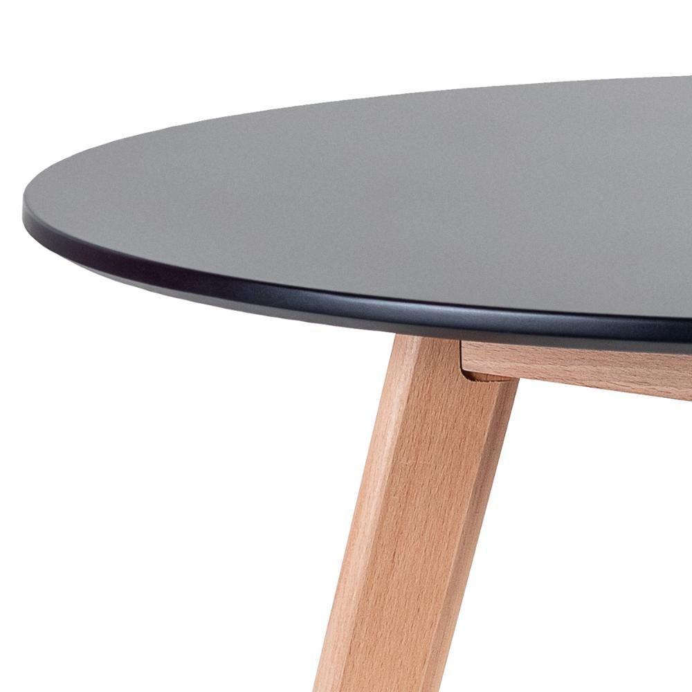 Miniatura Mesa Leda 80 Cm Preto + 4 Cadeiras Leda Cinza Escuro Mesa Preto Com Cadeiras Cinza Escuro