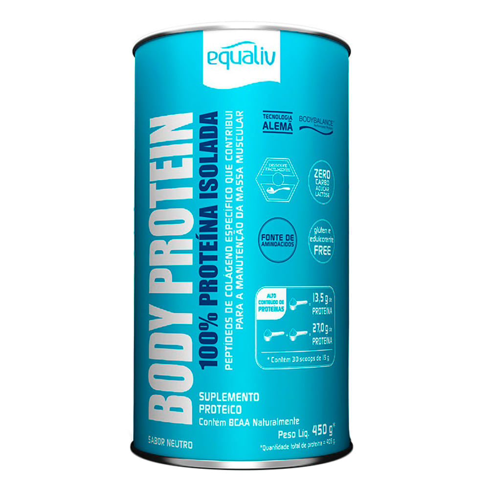 Miniatura Body Protein Equaliv 100% Proteína Isolada e Hidrolisada Sabor Neutro 450g