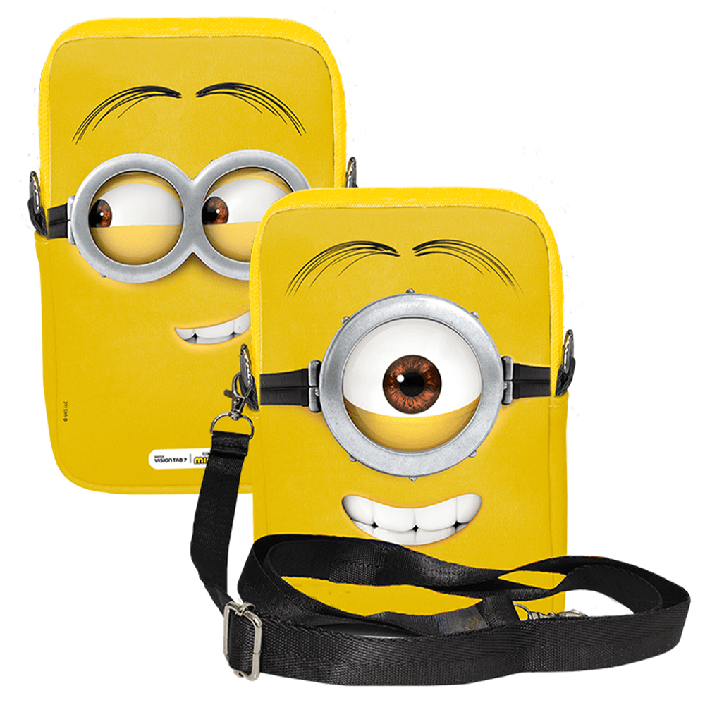 Miniatura Tablet Positivo Vision Tab 7 Minions - Octa-Core 3GB RAM 64GB, 7” IPS, Android 14  Go, Wi-fi - Capa e Bolsa - Preto