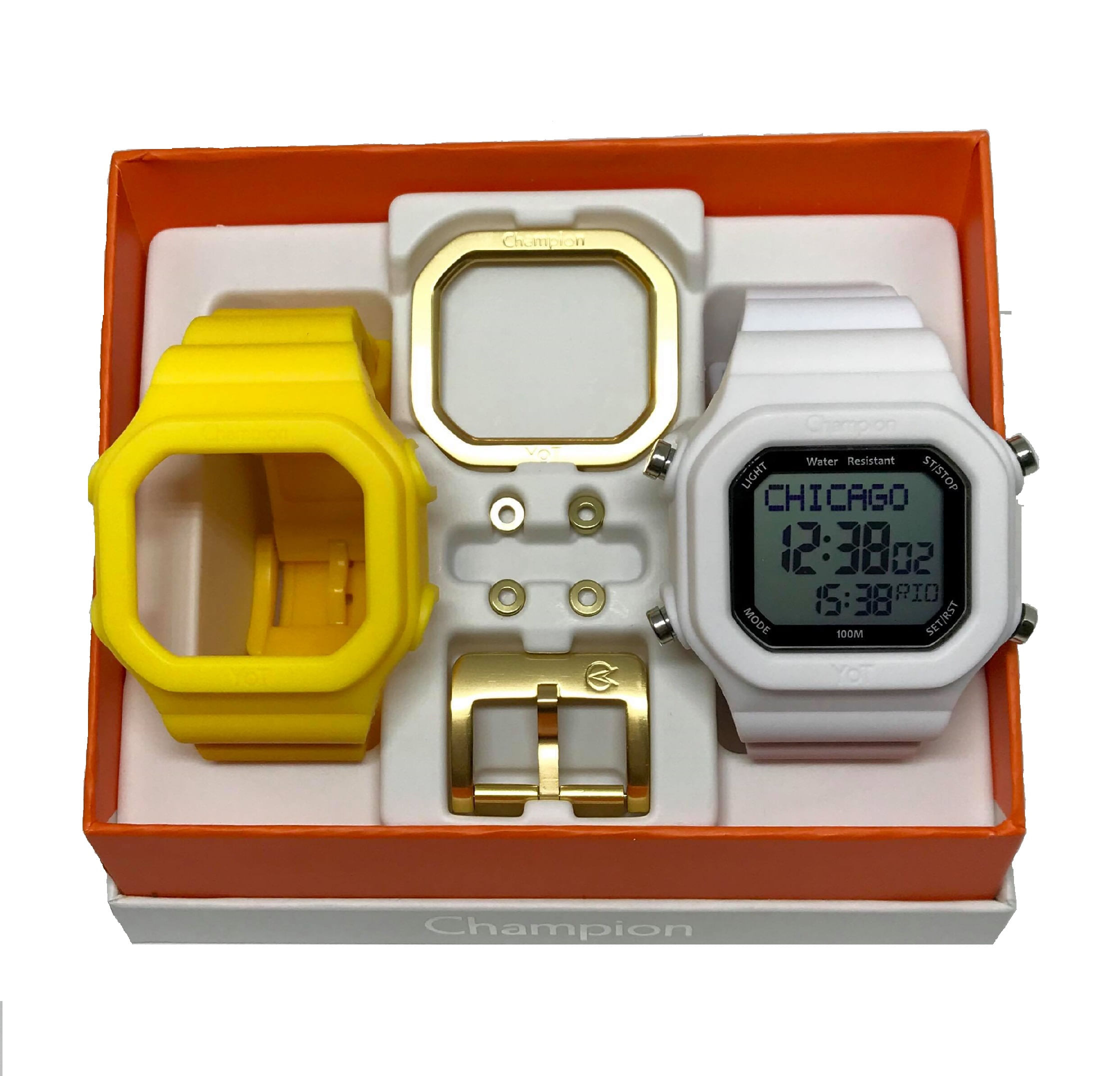 Miniatura Relogio Champion Yot Digital Quadrado Troca Pulseira