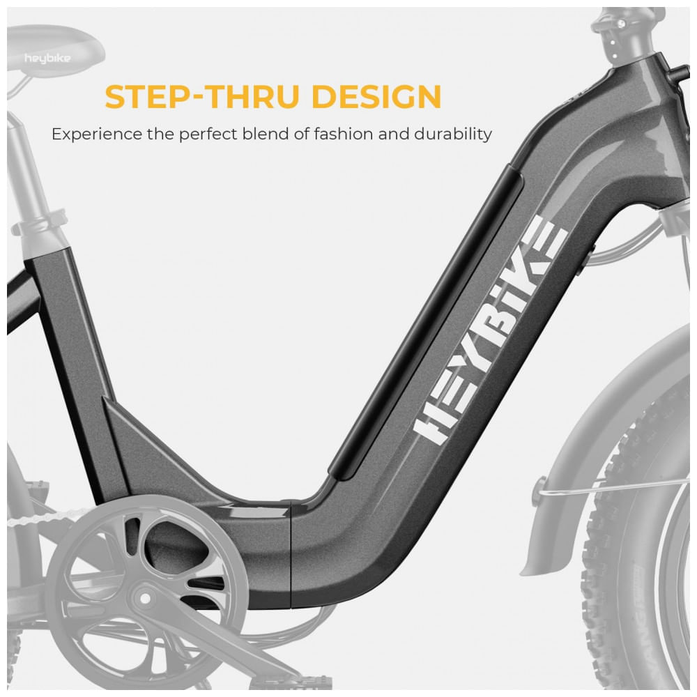Bicicleta Elétrica Heybike Ranger S para Adultos, Motor de 1400W, Pneu Gordo 20" x 4.0", Bateria Removível de 48V 14.4AH, Dobrável, Cinza com Cesta Di