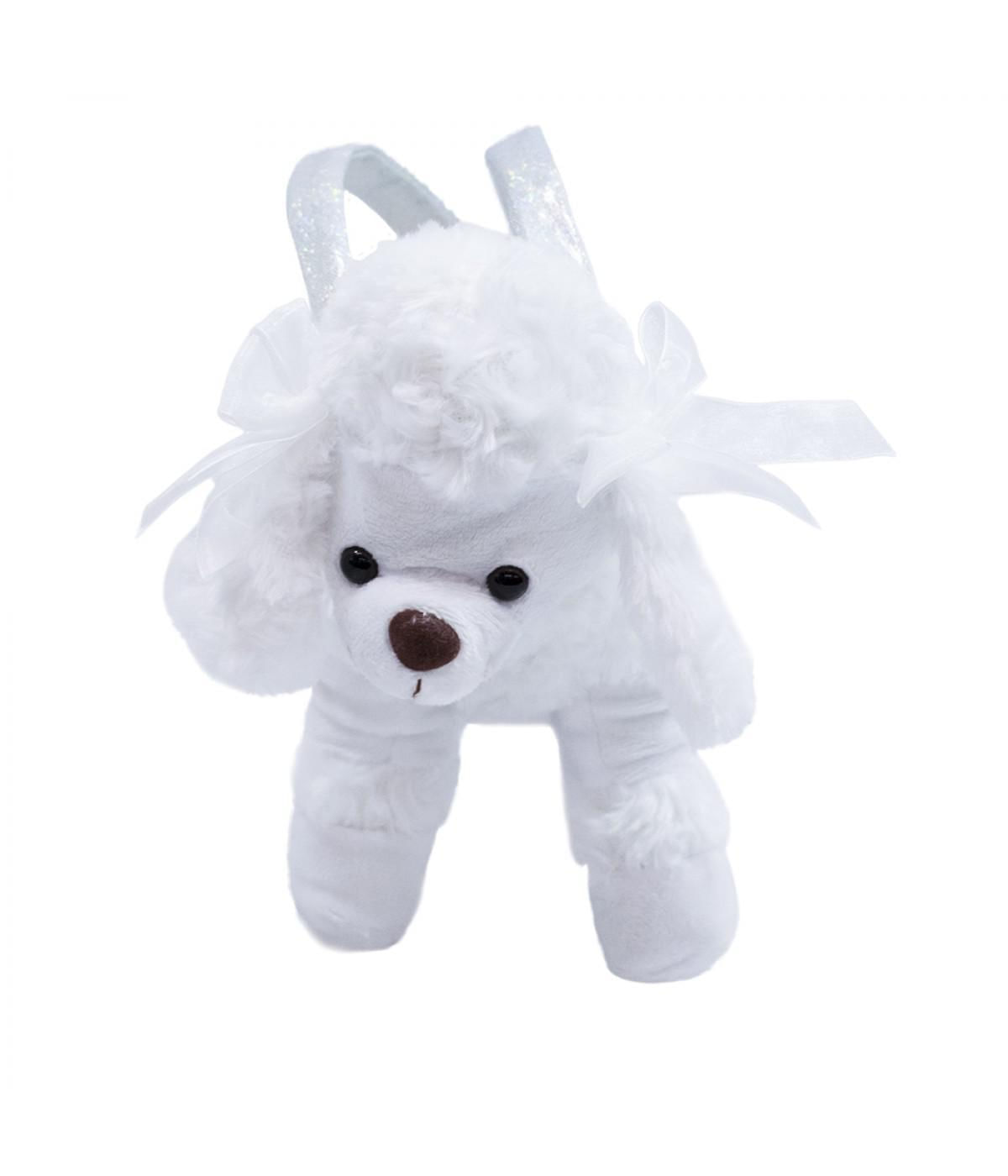 Miniatura Bolsa Cachorro Poodle Branco 23X23Cm - Pelúcia