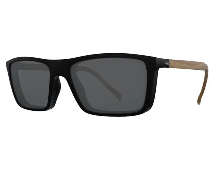 Miniatura Óculos De Grau Hb Switch Clip On Matte Black Wood Polar Gray
