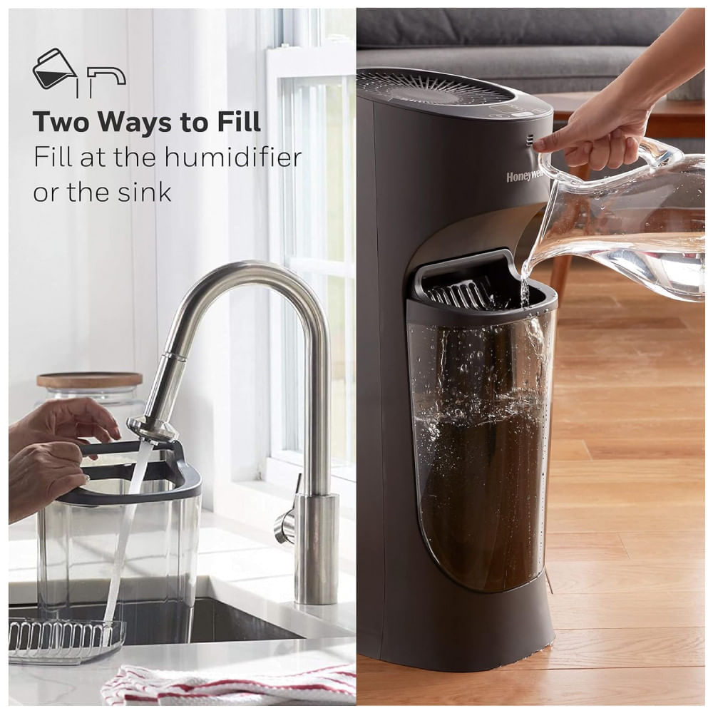 Miniatura Umidificador de Torre 5L com Preenchimento Superior e Painel Digital, Honeywell, Preto
