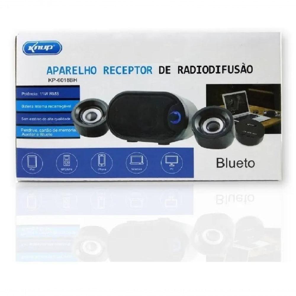 Miniatura Caixa De Som Subwoofer 2.1 Usb/sd/bluetooth 11w P/ Pc Kp-6018bh