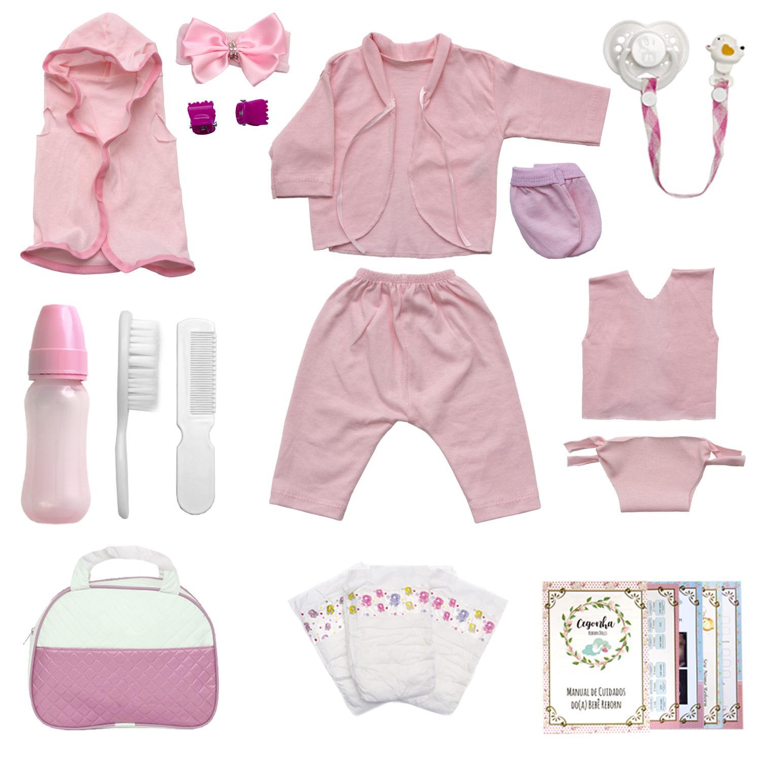Boneca Bebê Reborn Menina Loira Princesa Realista + 20 Itens