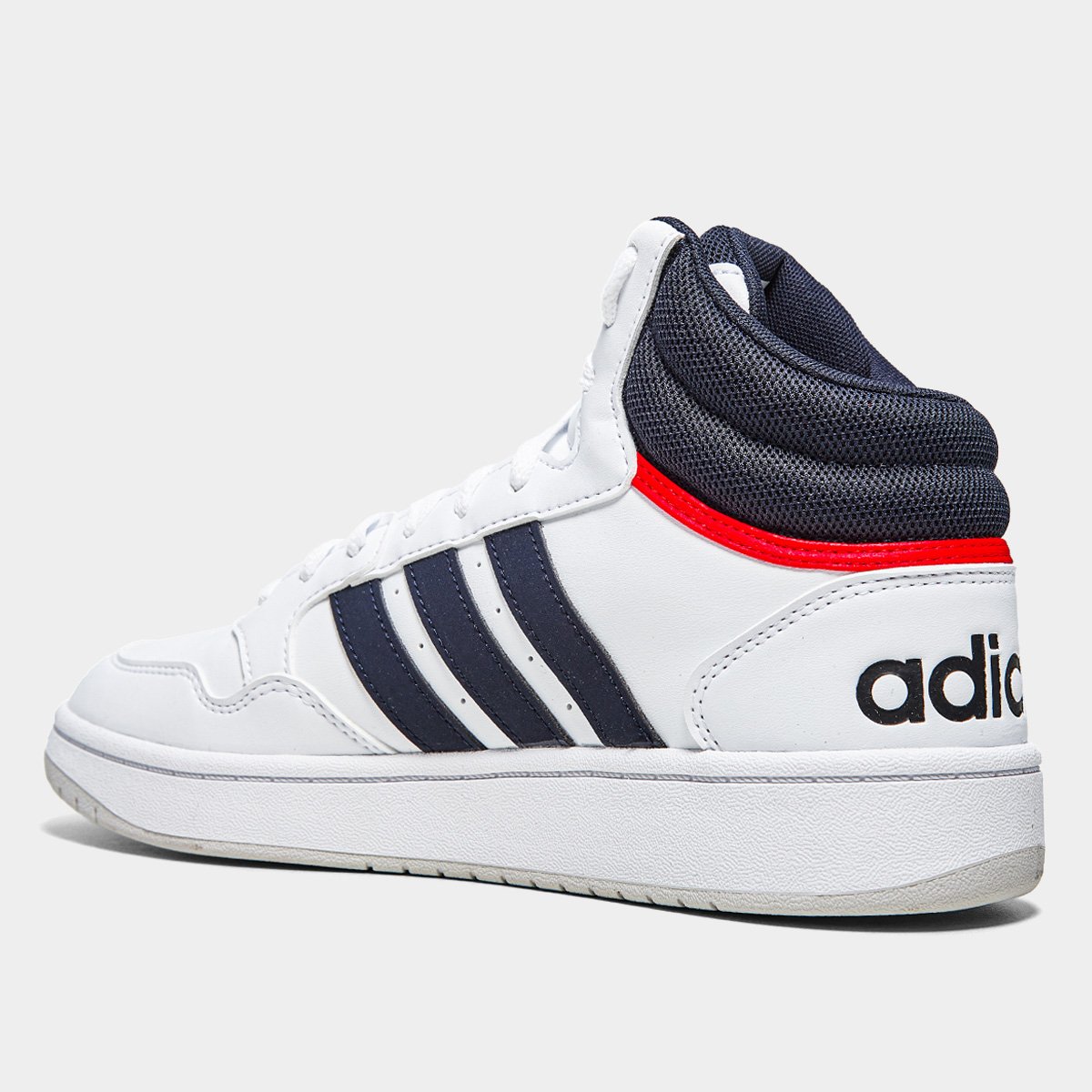 Miniatura Tênis Adidas Hoops 3.0 Mid Masculino Branco+Marinho - 35
