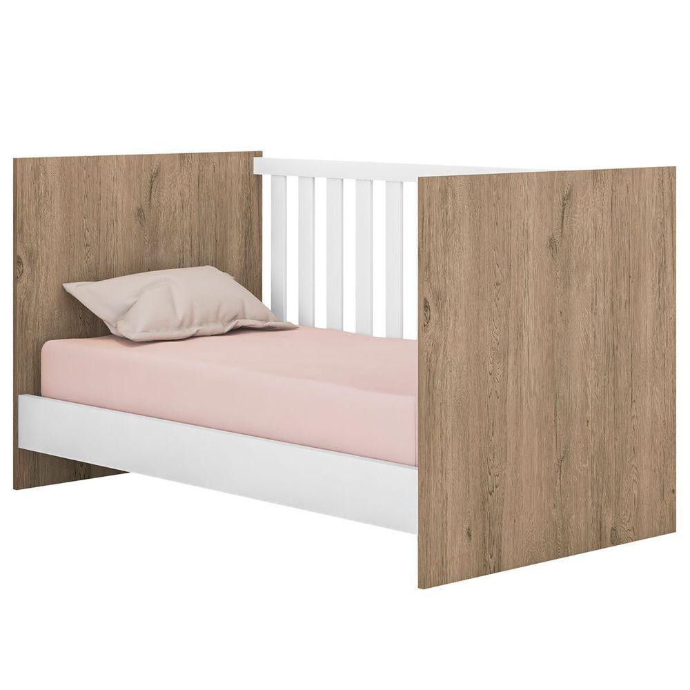 Miniatura Berço Infantil Mini Cama Mdp Doce Mel Carvalho/branco
