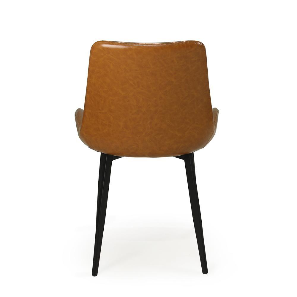 Miniatura Conjunto Mesa De Jantar Redonda Preta Talia 120cm Com 4 Cadeiras Estofadas Chicago - Marrom