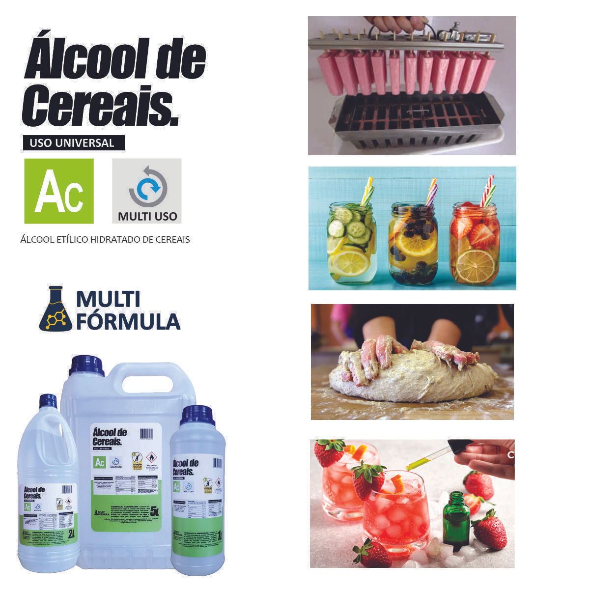 Miniatura Álcool De Cereais 96% Uso Diversos, 5 Litros.