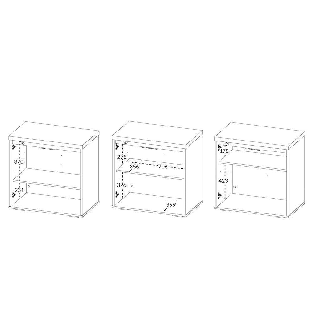 Miniatura Balcão Para Escritório 2 Portas Com Chave Pequeno Freijó/branco
