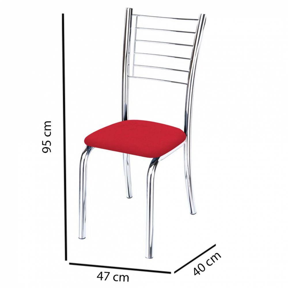 Miniatura Kit 10 Cadeiras Iara Cromada Para Cozinha Vermelho