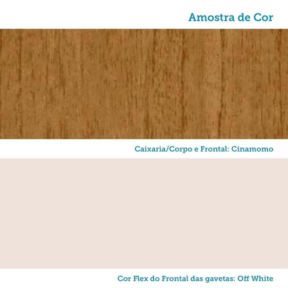 Miniatura Cômoda Gaveteiro 4 Gavetas Flex Color 100% MDF Jéssica Cinamomo/Off White