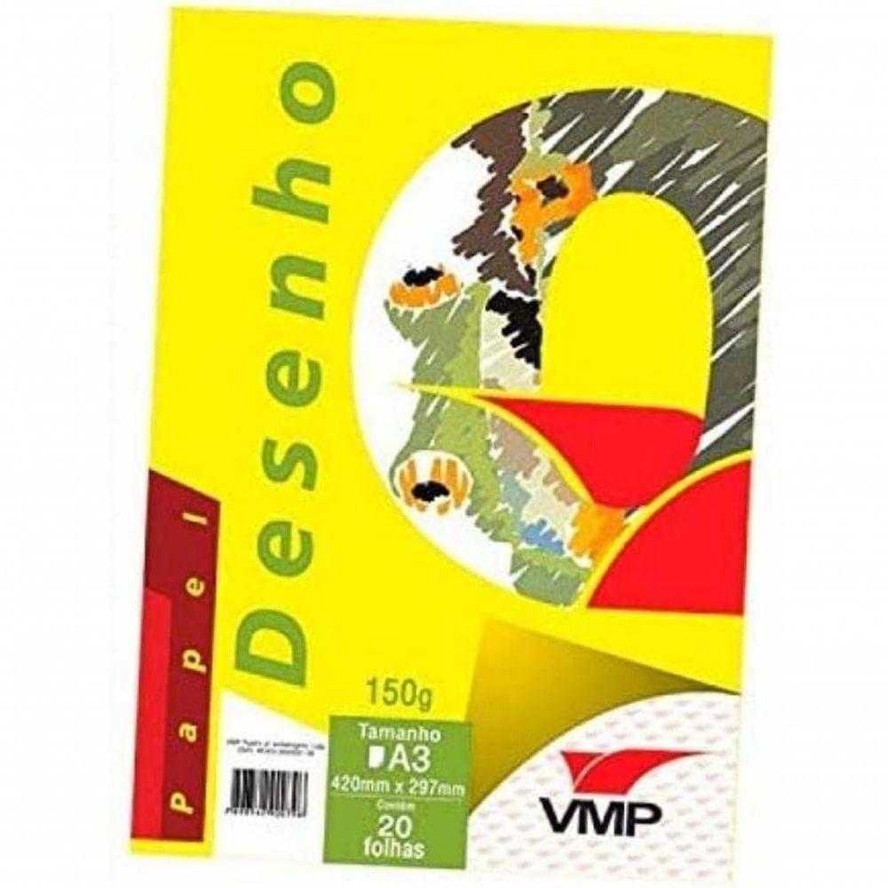 Miniatura Bloco Caderno Desenho A3 Branco Vmp - 150gr 20 Folhas