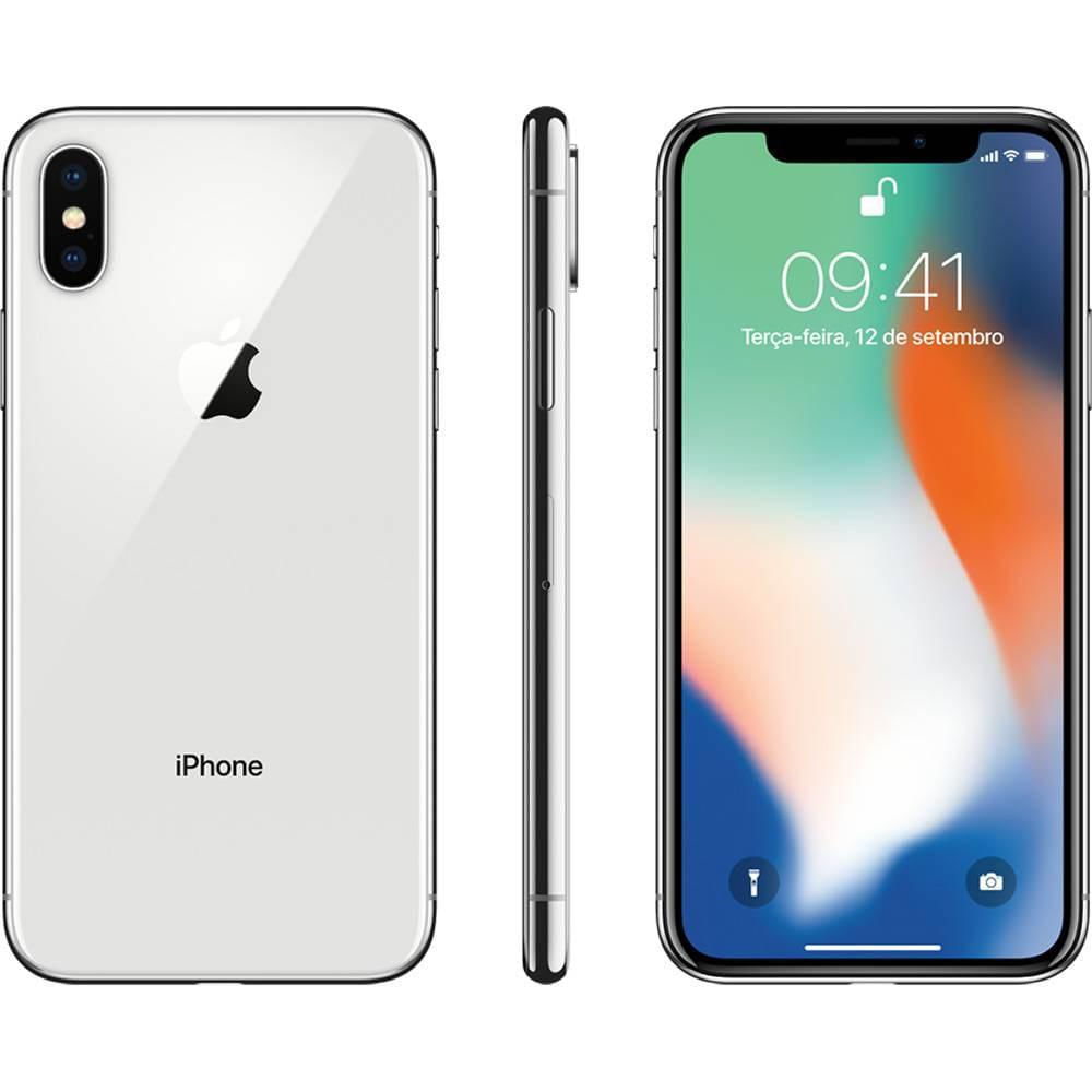 Miniatura Iphone X Prata 64Gb Tela 5.8 Ios 11 4G Wi-Fi Câmera 12Mp
