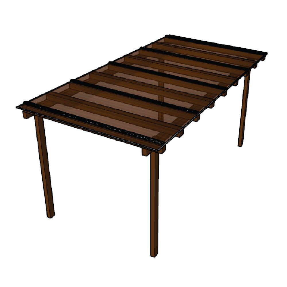 Miniatura Kit Policarbonato Bronze 4mm 4,00m X 1,50m - Perfis Naturais