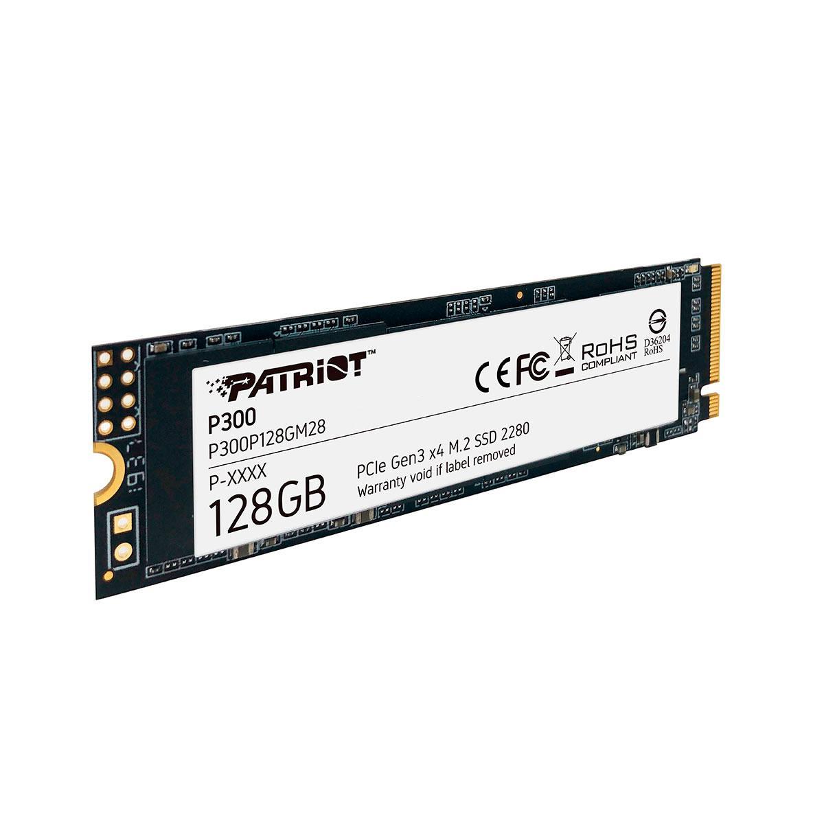 Miniatura Ssd 128Gb Patriot P300, M.2 2280 Pcie 3X4 Nvme 1.3, Leitura