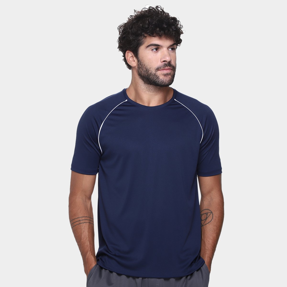Miniatura Camiseta Olympikus Masculina Marinho+Branco - M