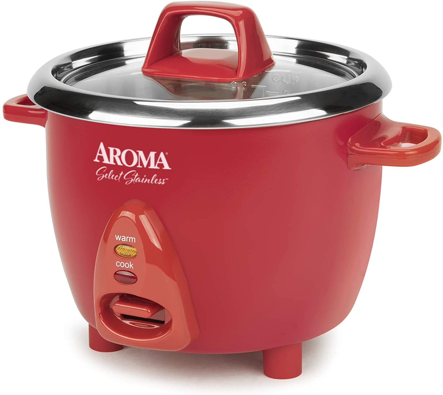 Miniatura Aroma Housewares Panela Elétrica de Arroz, 1,4 L, 400W, 110V, vermelha.