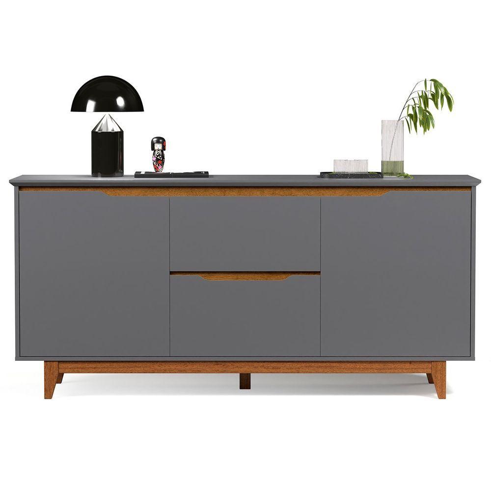 Miniatura Buffet Aparador 2 Portas E 2 Gavetas Flop Cinza