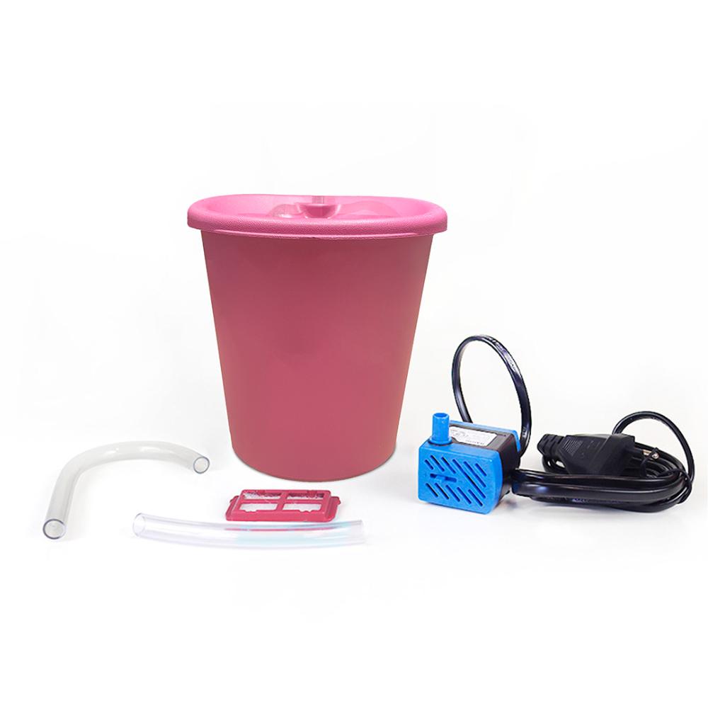 Miniatura Fonte Bebedouro Elevado Meau Rosa para Cães e Gatos - Bivolt