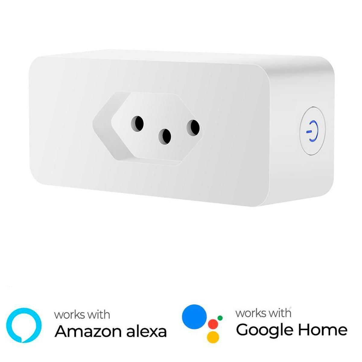 Miniatura Smart Plug Compatível Alexa Google Controle Luzes E